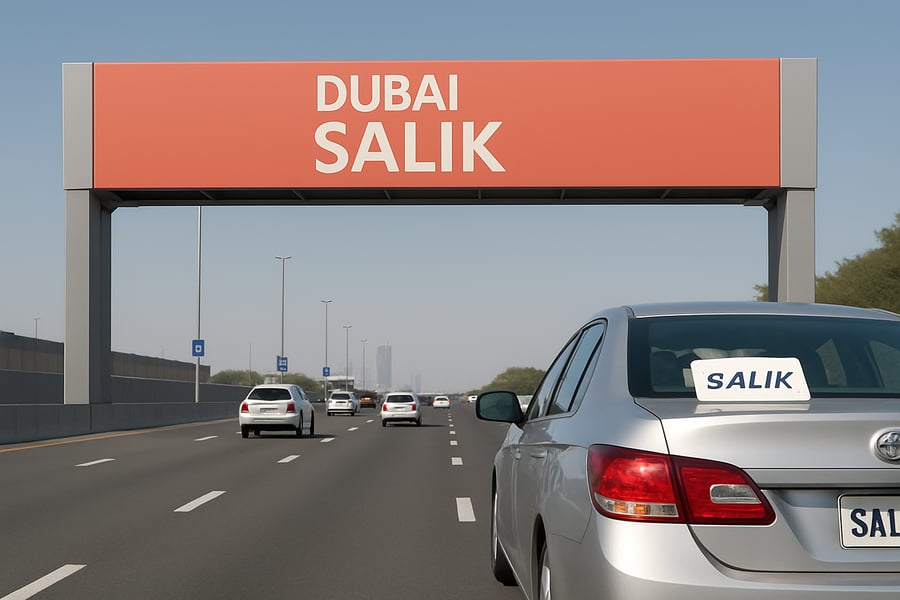 Dubai toll road and Salik tag system